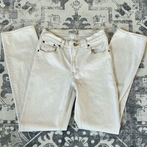 Abercrombie & Fitch Cream 90s Straight Leg Low Rise Jeans Size 25/0R